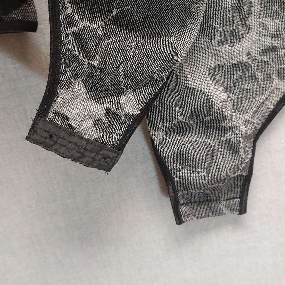 Vtg Y2K Sheer Mesh Floral Bodysuit L Fairy Grunge Whimsigoth Festival Layer - Picture 9 of 16